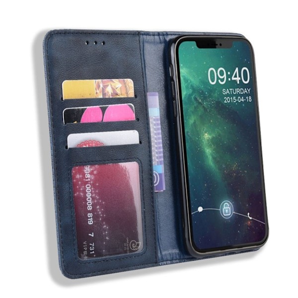 Bofink Vintage läder iPhone 11 fodral - Blå Blå