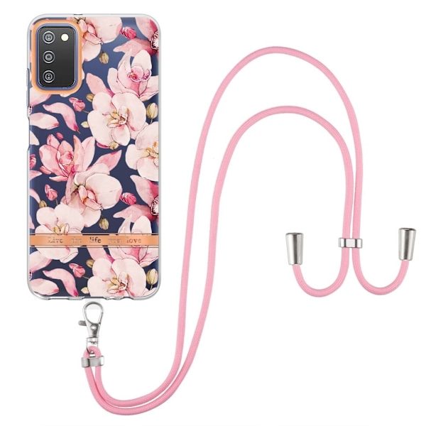 Slankt og slidstærkt softcover med nøglesnor til Samsung Galaxy A03s - Lyserød Gardenia Pink