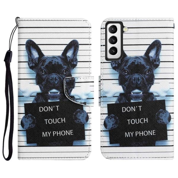 Wonderland Samsung Galaxy S23 Flip Etui - Don't Touch My Phone Black