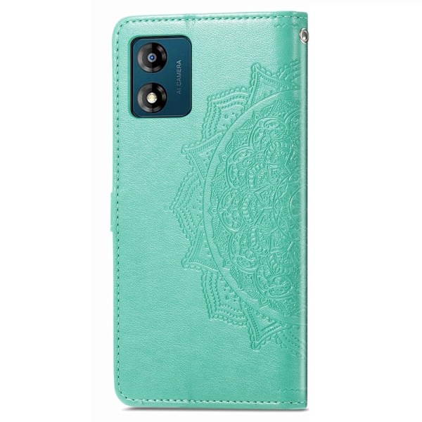 Mandala Motorola Moto E13 Flip Etui - Grøn Green