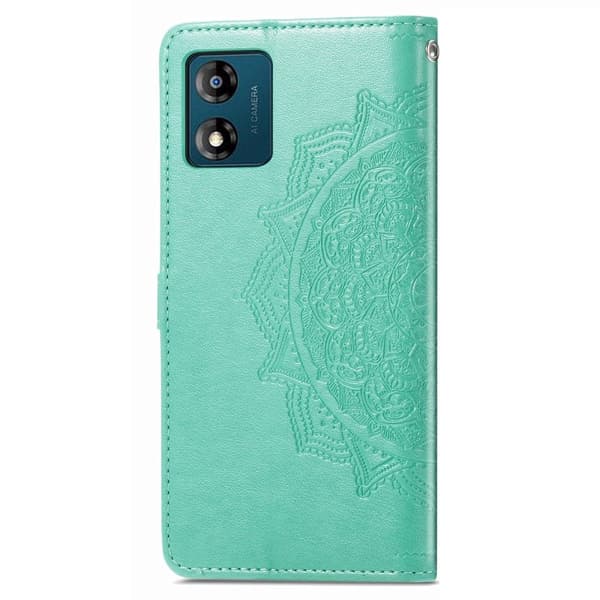 Mandala Motorola Moto E13 Läppäkotelo - Vihreä Green
