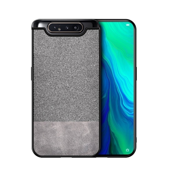 Berlin Samsung Galaxy A80 cover - PU læder + klud / Lysegrå Silver grey