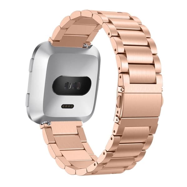 Fitbit Versa Puhdas ruostumaton teräs vaihdettava kellon ranneke - Ruusu Kulta Multicolor