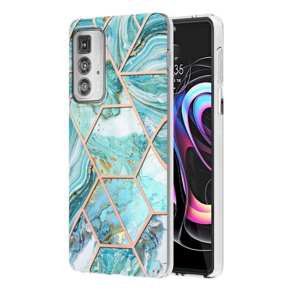 Marble Motorola Edge 20 Pro Etui - Blå Blue