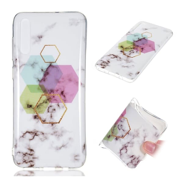 Samsung Galaxy A70 marmor mønster gel deksel - Style T Multicolor