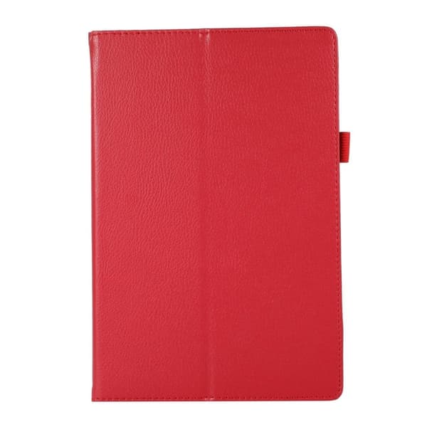 Sammenleggbart etui med Lichi-tekstur for Lenovo Tab M10 Plus (Gen 3) - Rød Red