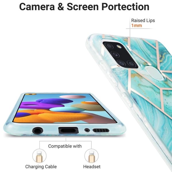 Marble design Samsung Galaxy A21s kotelot - Vihreä Green