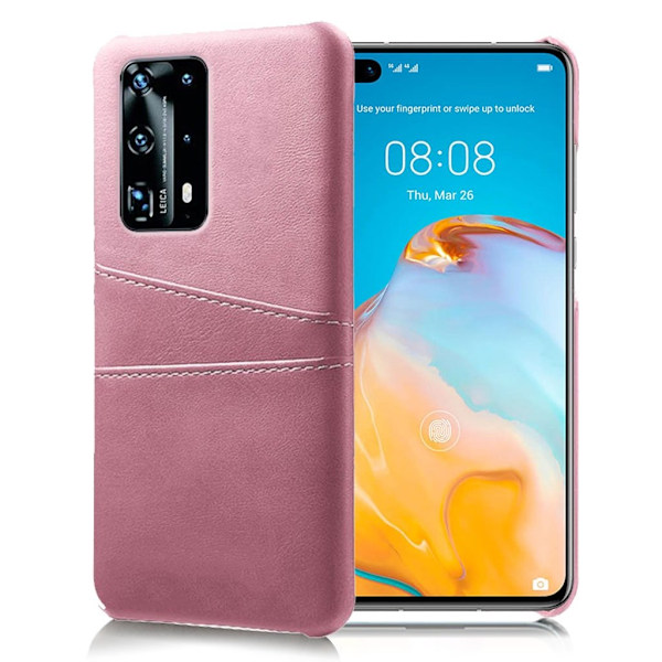 Huawei P40 skal med korthållare - Rosa Rosa