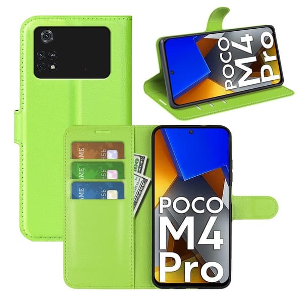Classic Xiaomi Poco M4 Pro flip etui - Grønn Green