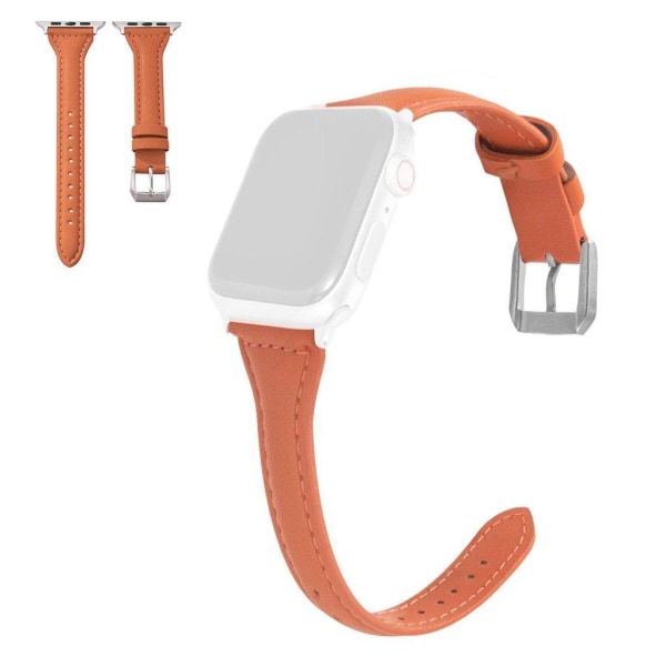 Apple Watch Series 6 / 5 40mm simple leather watch band - Orange Orange