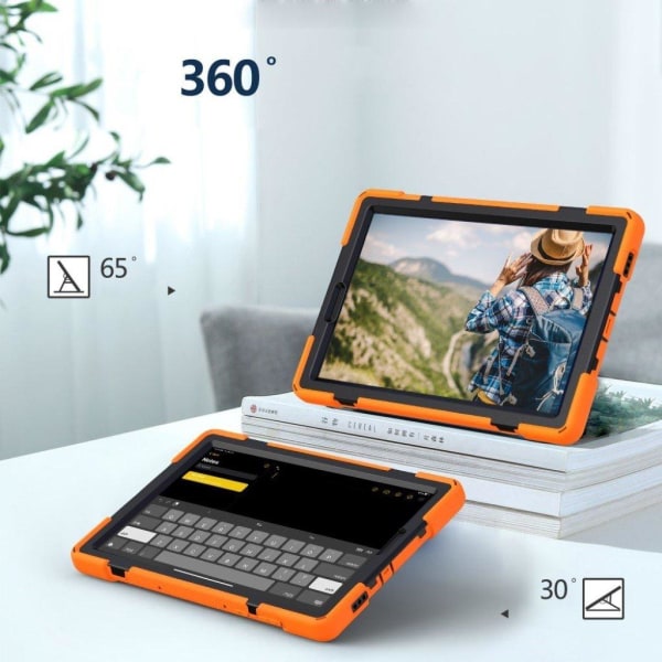 Lenovo Tab M10 HD Gen 2 360 vridbar kickstand-hållare + silikonfodral - Orange Orange