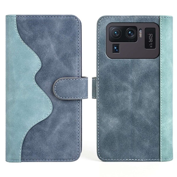 Kaksivärinen nahkainen läppäkotelo Xiaomi Mi 11 Ultra - Sininen Blue