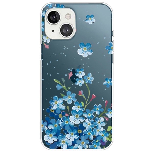 Deco iPhone 14 Plus skal - Blå Blommor Blå