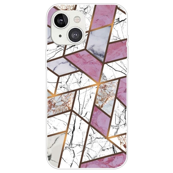 Marble design iPhone 14 Plus cover - Rose / Hvid / Grå Marmor Multicolor