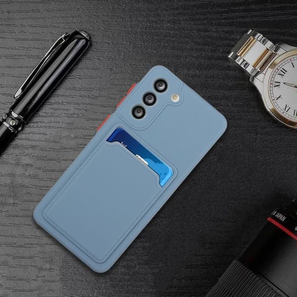 Card Holder Cover til Samsung Galaxy S21 - Blå Blue
