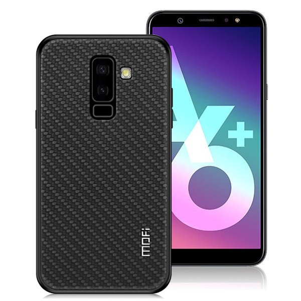 Samsung Galaxy A6 Plus (2018) MOFI Honor Kudottu Pintainen Synteetti Nahkainen Takasuoja Kuori Muovista - Musta Black