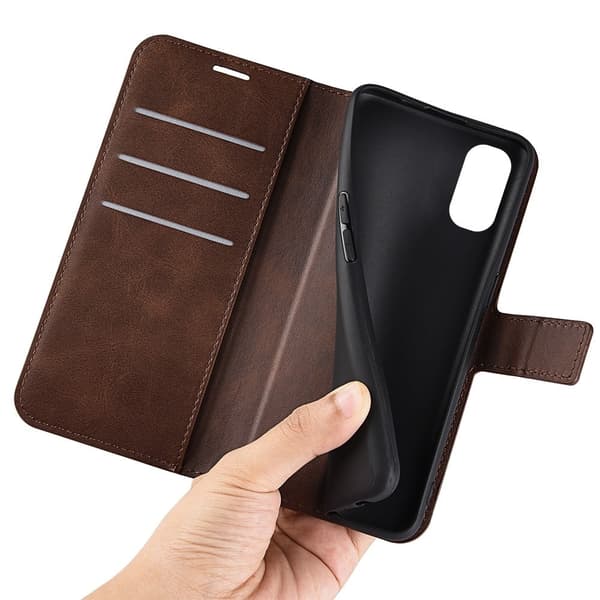 Læretui med Lommebok til Motorola Moto E30 / E40 - Brun Brown
