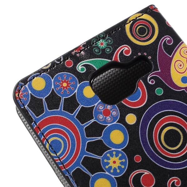Moberg Læder-etui med kortholder og stander til Samsung Galaxy A5 SM-A510F (2016) - Sjalsmønster Multicolor