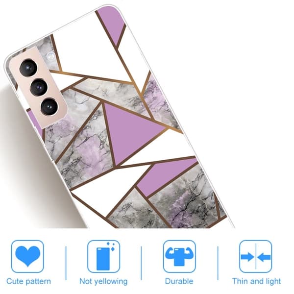 Marble Samsung Galaxy S22 Plus Etui - Lilla / Hvit / Grå Klinkekule Multicolor