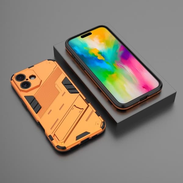 Støtsikkert hybriddeksel med et moderne preg for iPhone 16 Plus - Oransje Orange