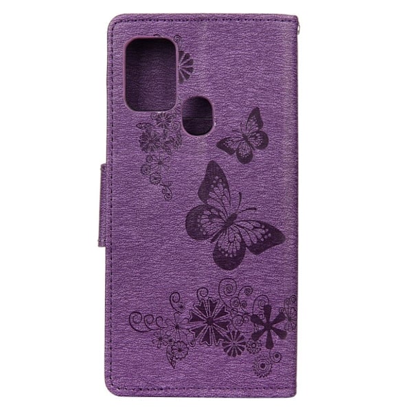 Butterfly Samsung Galaxy A21s Etui - Lilla Purple