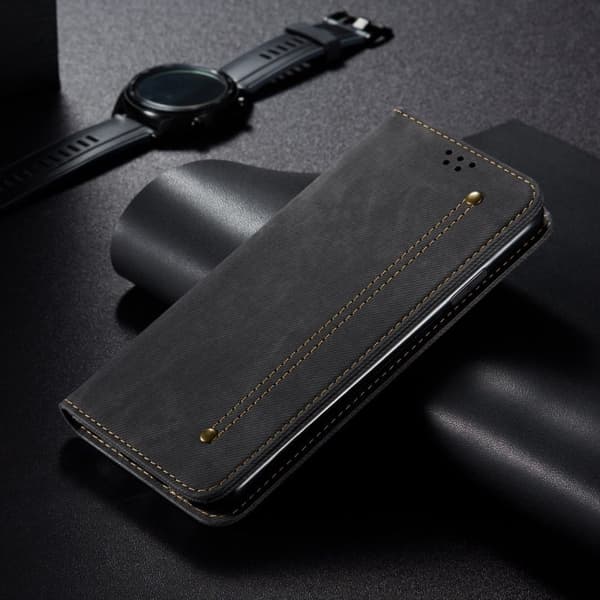 Jeans Xiaomi 12X / Xiaomi 12 flip case - Musta Black