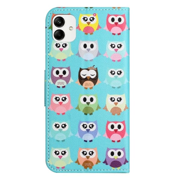 Wonderland Samsung Galaxy A04 Flip Etui - Søde Ugler Multicolor