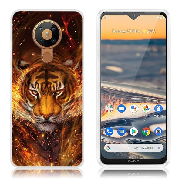 Deco Nokia 5.3 deksel - Tiger Multicolor