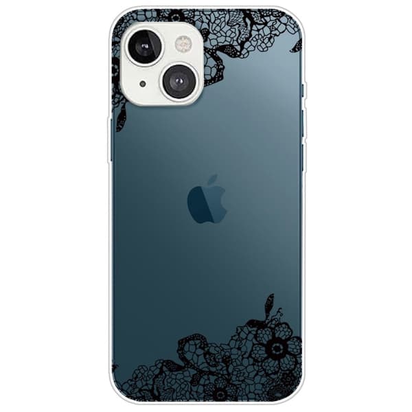 Deco iPhone 14 Plus kotelot - Pitsi Kukka Blue