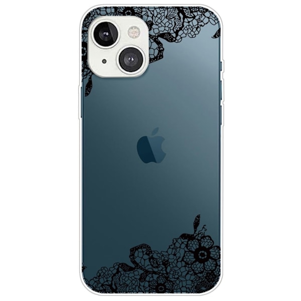 Deco iPhone 14 Plus skal - Spetsblomma Blå