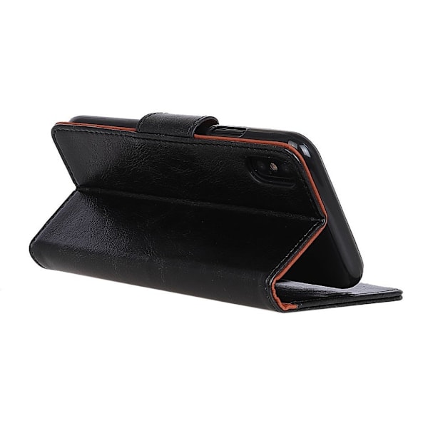 iPhone Xr etui i struktureret spaltlæder - Sort Black