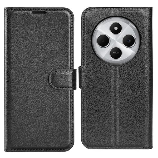 Klassisk Xiaomi Redmi 14R / Xiaomi Redmi 14C flip etui - Sort Black