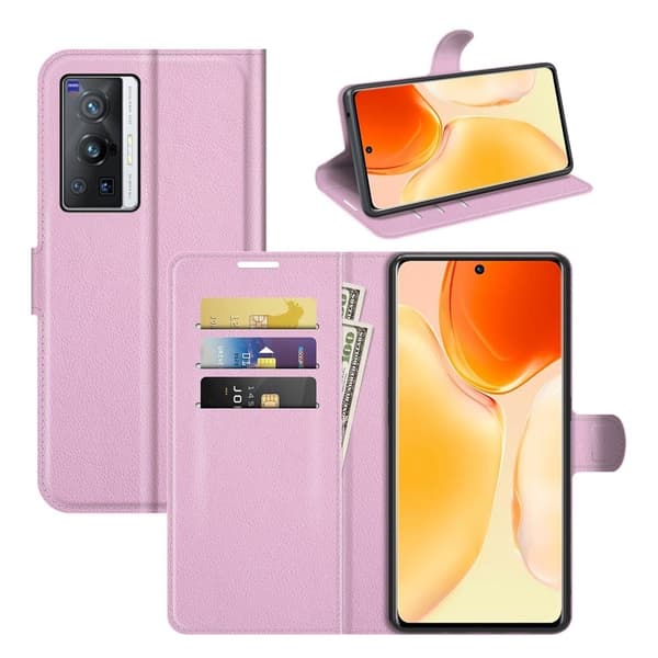 Classic Vivo X70 Pro Flip Etui - Lyserød Pink