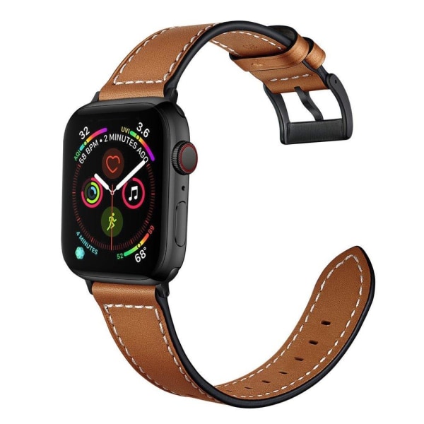 Apple Watch Series 5 40mm classic ægte læder Urrem - Brun Brown