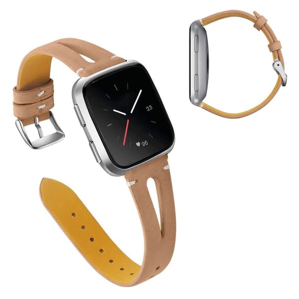 Aitoa nahkaa oleva kellonauha Fitbit Versa - Kahvi Brown