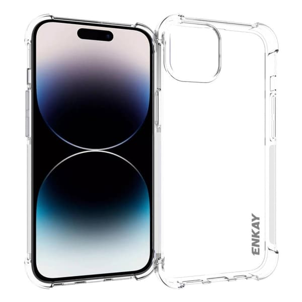 ENKAY gjennomsiktig fallsikkert etui for iPhone 15 Plus Transparent