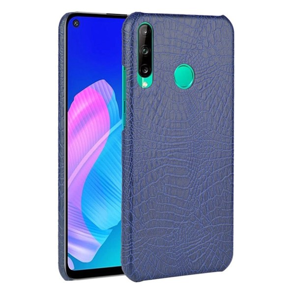 Croco etuit - Huawei P40 Lite E - Mørk Blå Blue