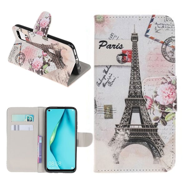 Wonderland Huawei P40 Lite / Nova 6 SE etui - Eiffel Tårnet Silver grey