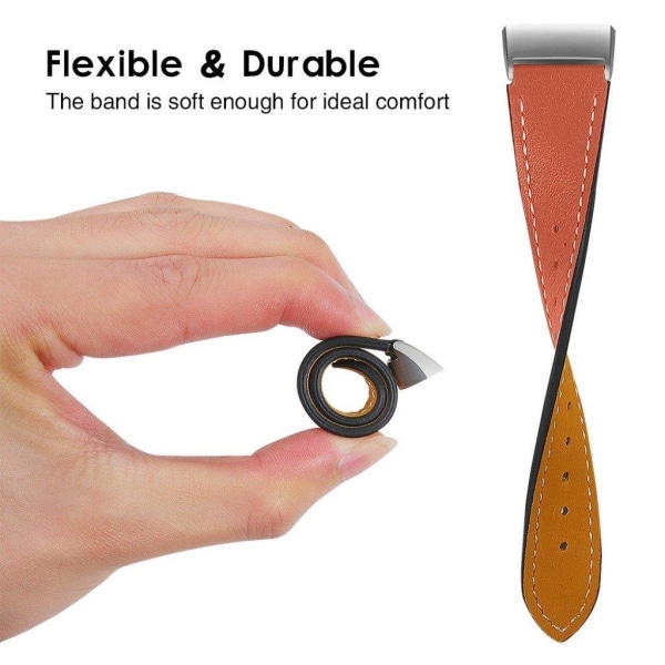 Fitbit Charge 4 / 3 genuine leather watch band - Orange Orange