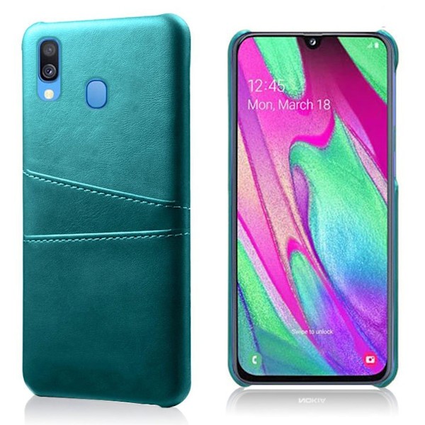 Dual Card cover - Samsung Galaxy A40 - Babyblå Blue