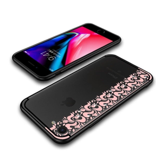 NXE iPhone 7,8 Skal med ett motiv och diamanter - Rosa Rosa