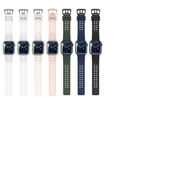 Apple Watch Series 8 (41mm) silikoneurrem med to rækker huller - Sort Black