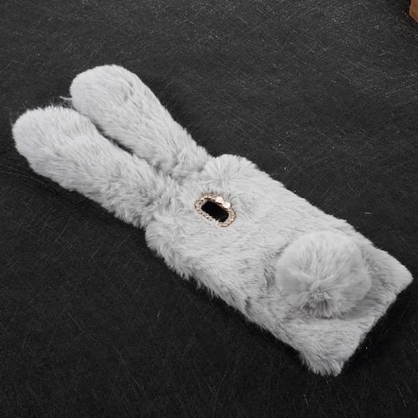 Fluffy Rabbit Samsung Galaxy J5 (2017) skal - Silver/Grå Silvergrå