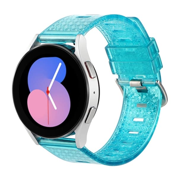 20 mm silikonerem til Garmin / Honor / Huawei / Samsung-ur - Lysende Gennemsigtig Blå Blue