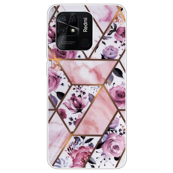 Marble Xiaomi Redmi 10C Suojakotelo - Elegant Roses Tile Pink