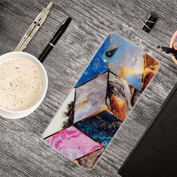 Marmormotiv Samsung Galaxy M02 / Samsung Galaxy A02 skal - Levande Marmor Diamant multifärg
