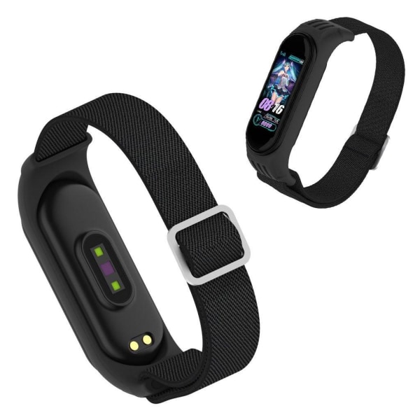 Xiaomi Mi Smart Band 6 / 5 nylon watch band - Black Svart