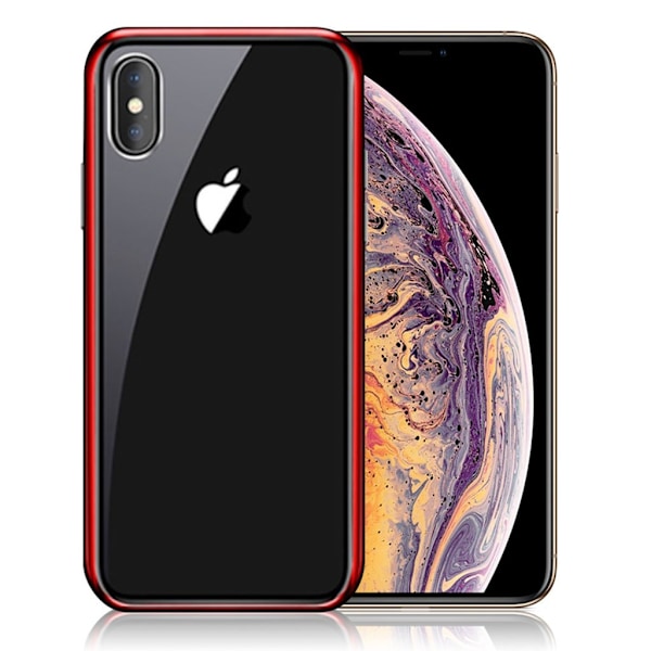 NXE iPhone Xs Max galvaniserat fodral med metallkanter - Röd Röd