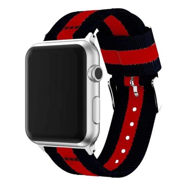 Apple Watch Series 4 44mm vævet nylon Urrem - Sort / Rød Black