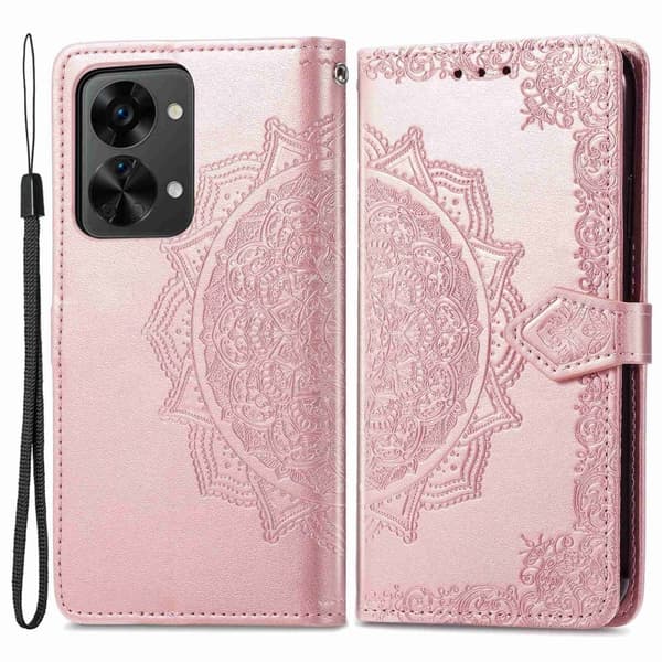 Mandala OnePlus Nord 2t Flippetui - Rose Gull Pink